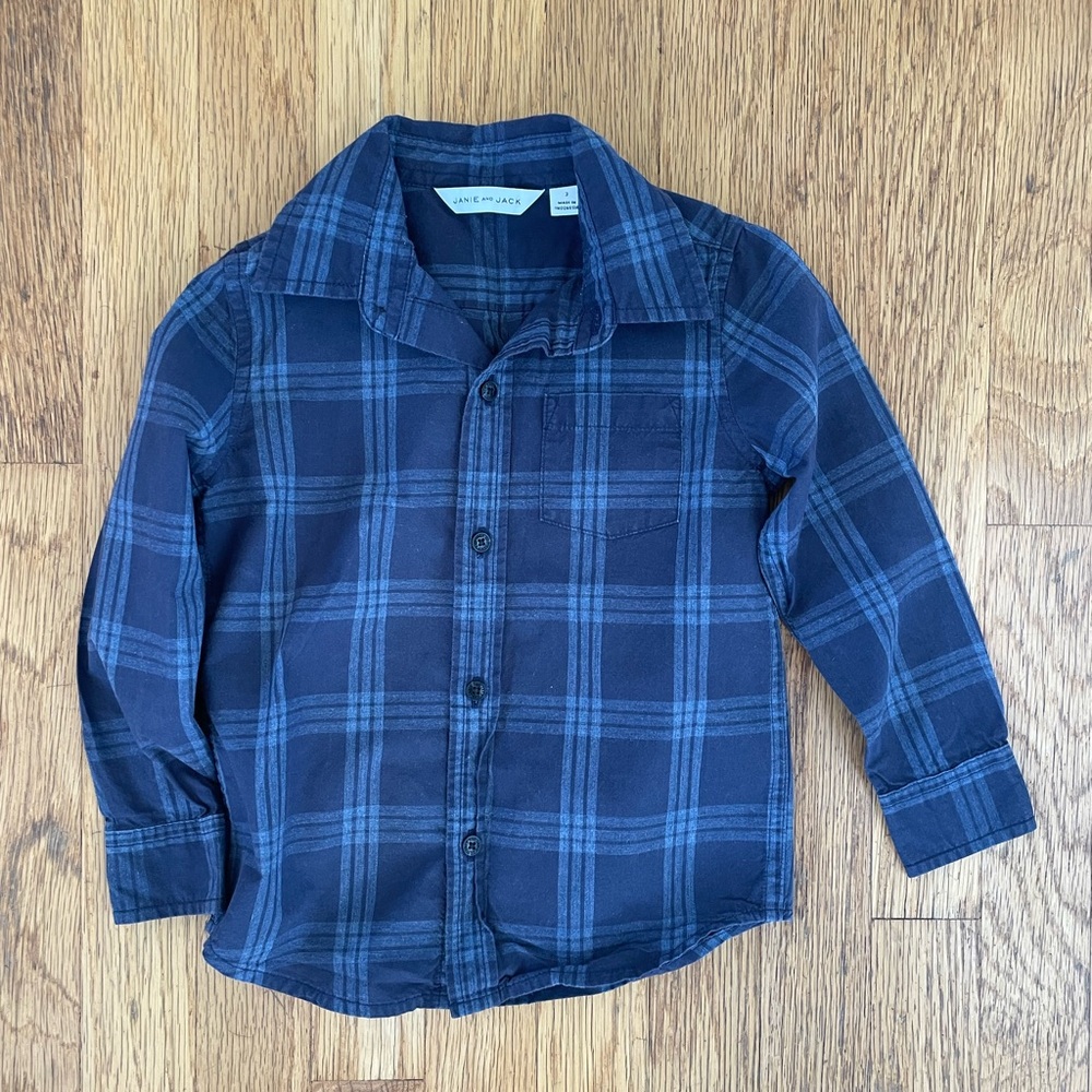 Janie and Jack cotton button down Size 3